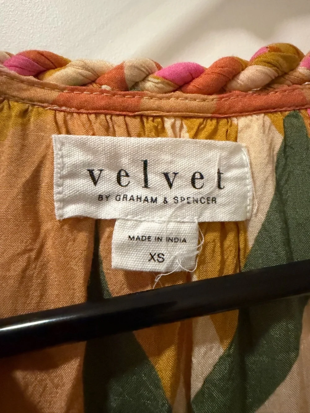 Velvet by Graham & Spencer Mustard Floral Midi Dress with Pink & Green Accents - Picture 2 of 5